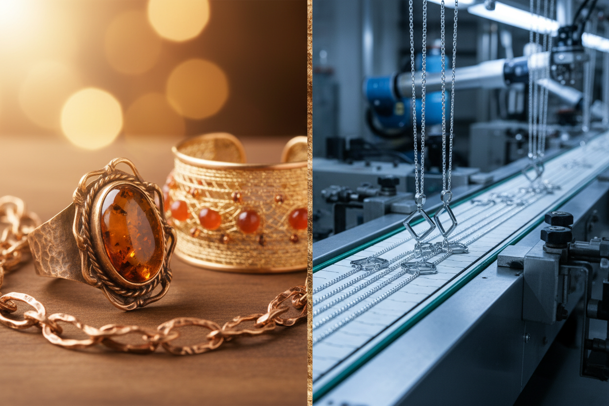 Care este diferența între bijuterii handmade și cele industriale?