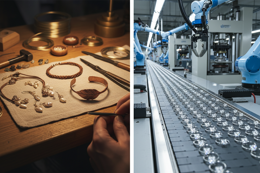 Diferența dintre bijuteriile handmade și cele fabricate industrial