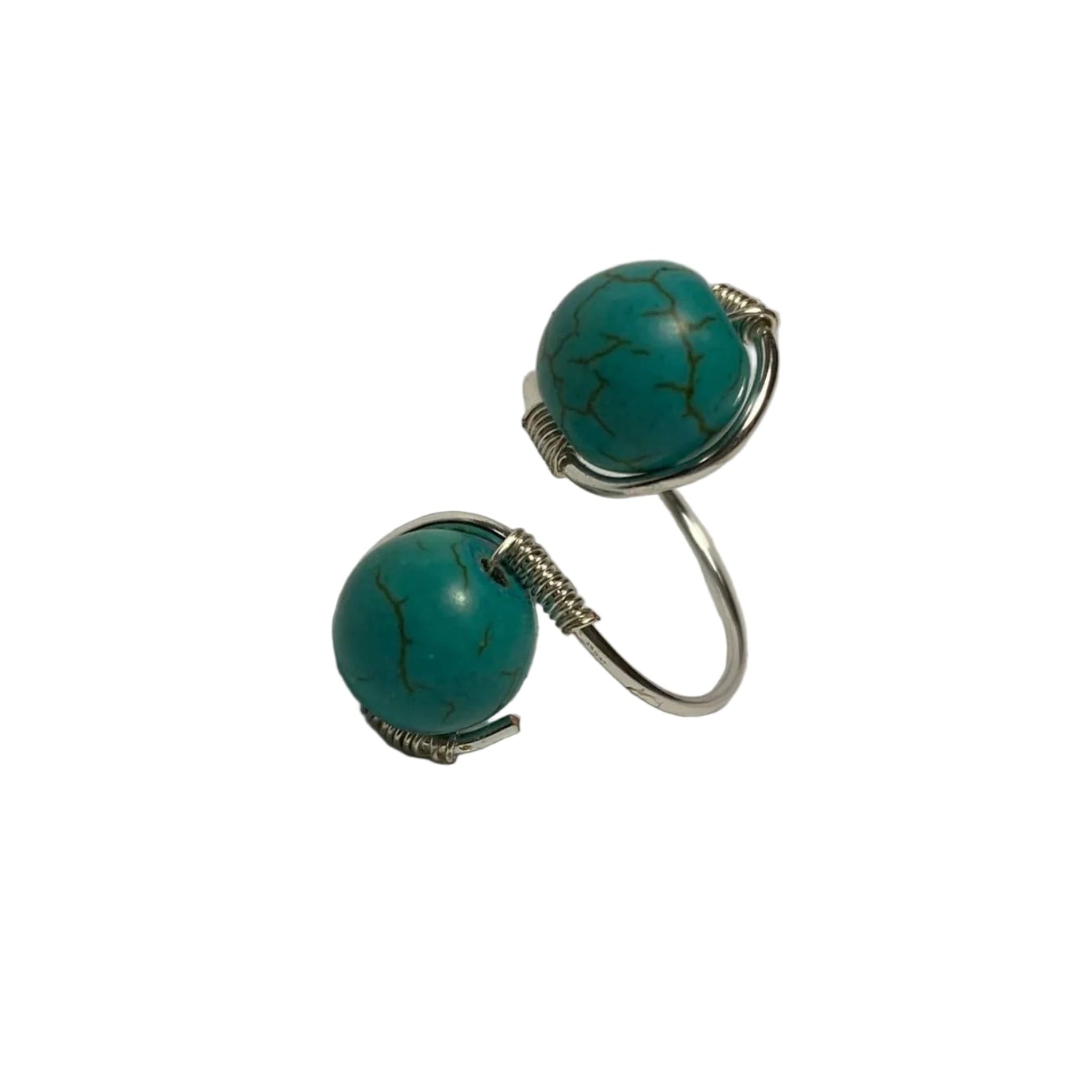 Inel sfere turcoaz (10 mm)