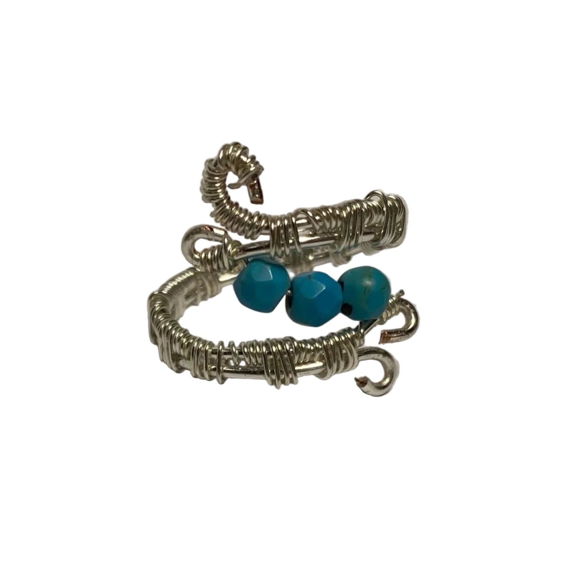 Inel sfere mici turcoaz – argintat
