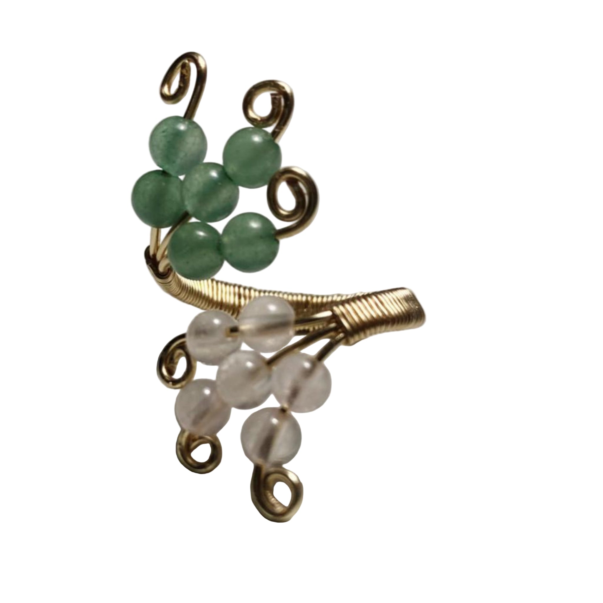 Inel Aventurin și Cuarț Roz 6 mm – placat cu aur