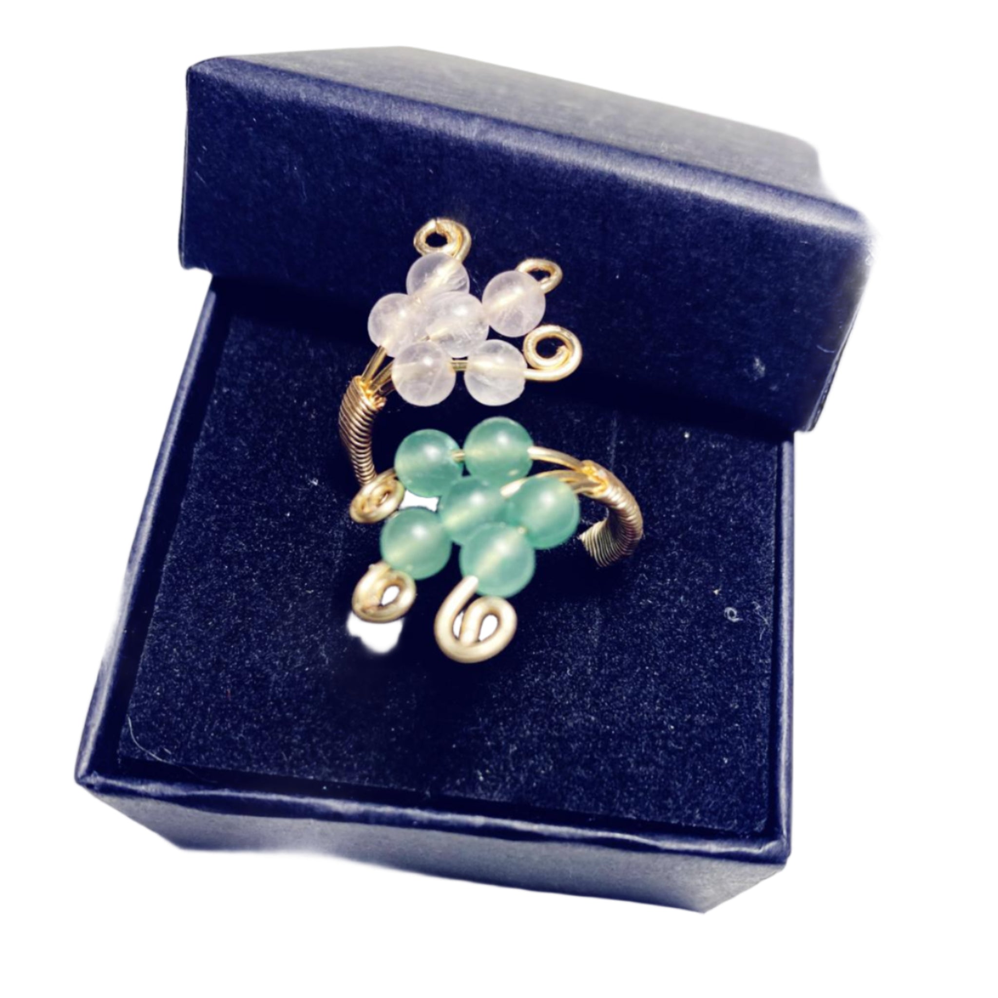 Inel Aventurin și Cuarț Roz 6 mm – placat cu aur