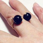 Inel Piatra Soarelui 10 mm împletit – placat cu aur