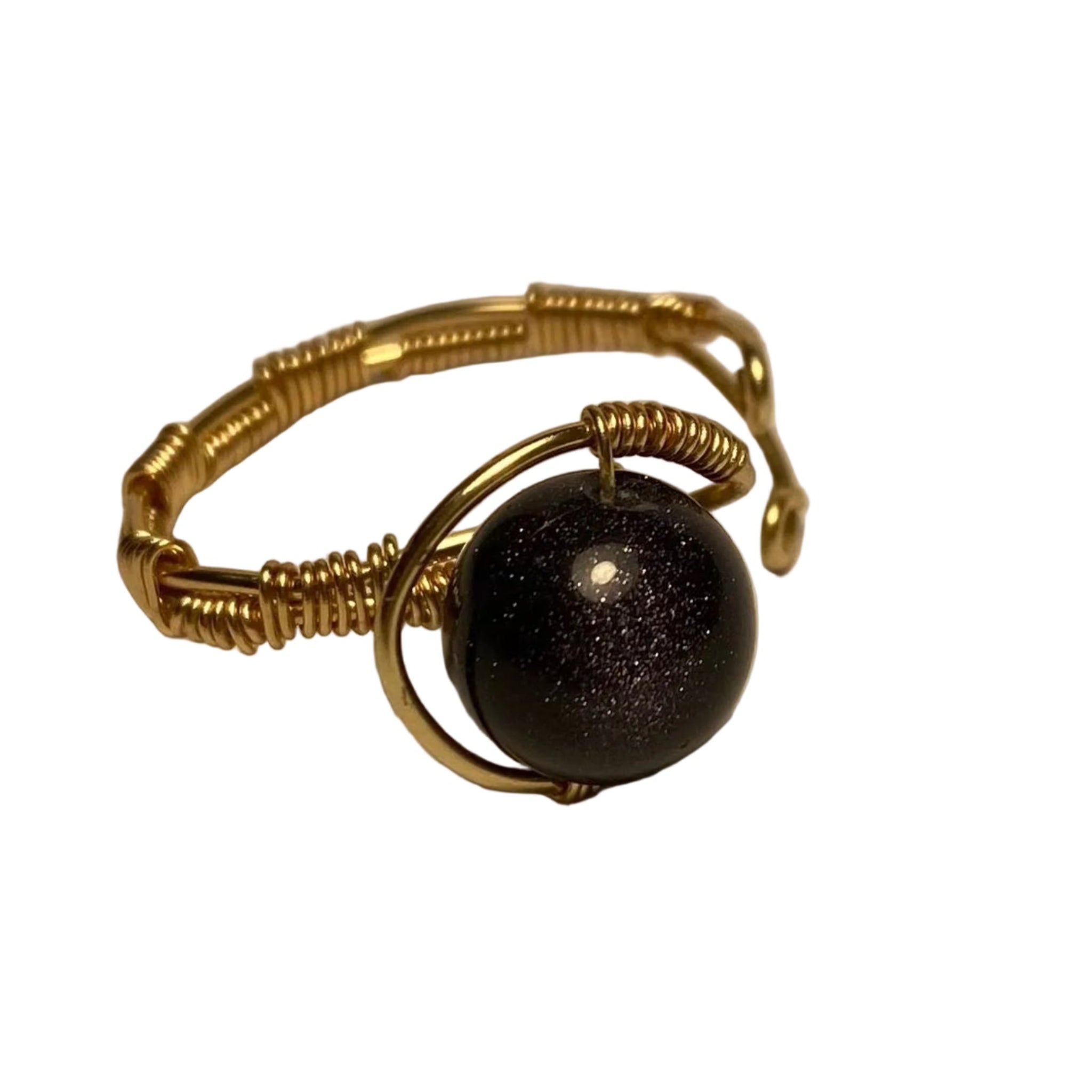 Inel piatra soarelui (sferă 10 mm) – aur