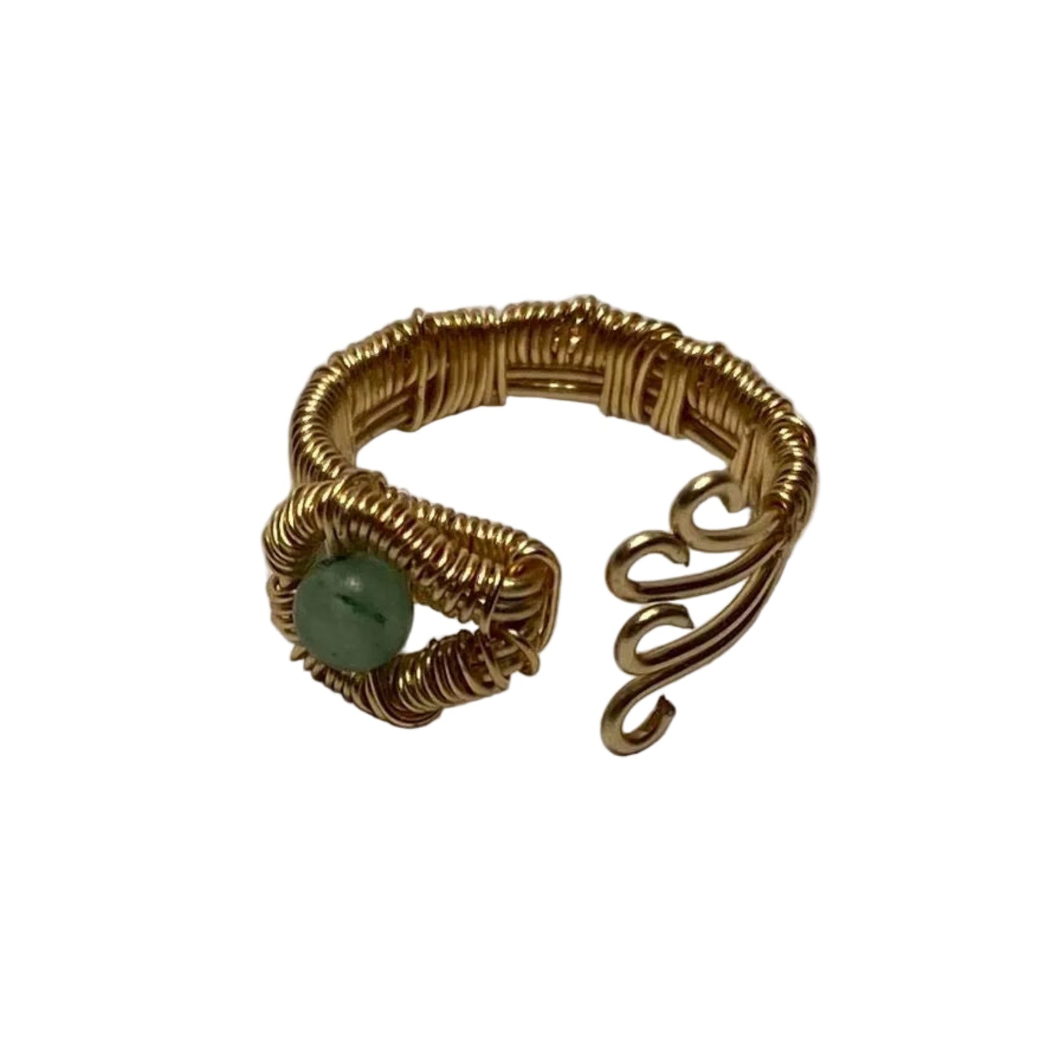 Inel sferă mică aventurin – aur