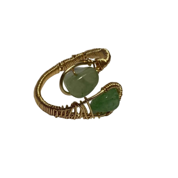 Inel aventurin piatră dublă – aur